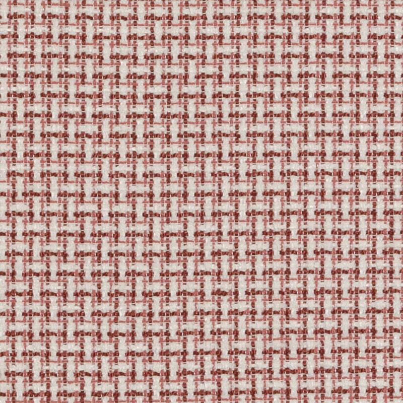 Red-brown and cream tweed fabric with a tight woven grid texture, upholstery fabric.
