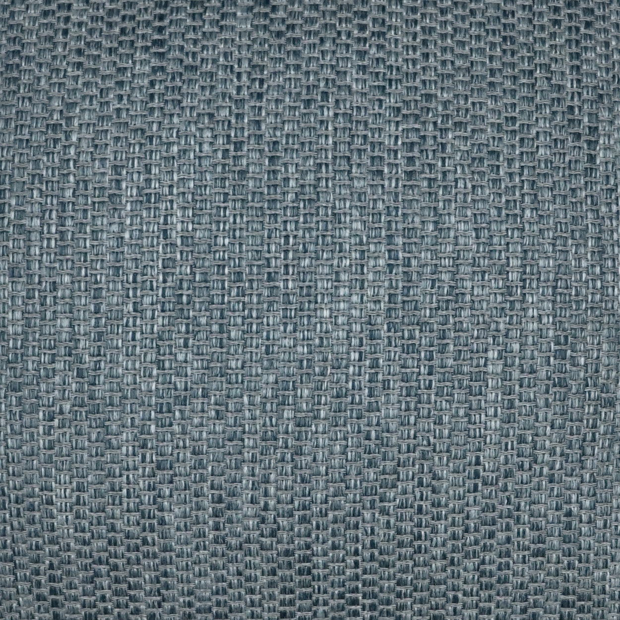 Blue-gray woven fabric with a tight basket-weave texture, ideal for upholstery or cushions.