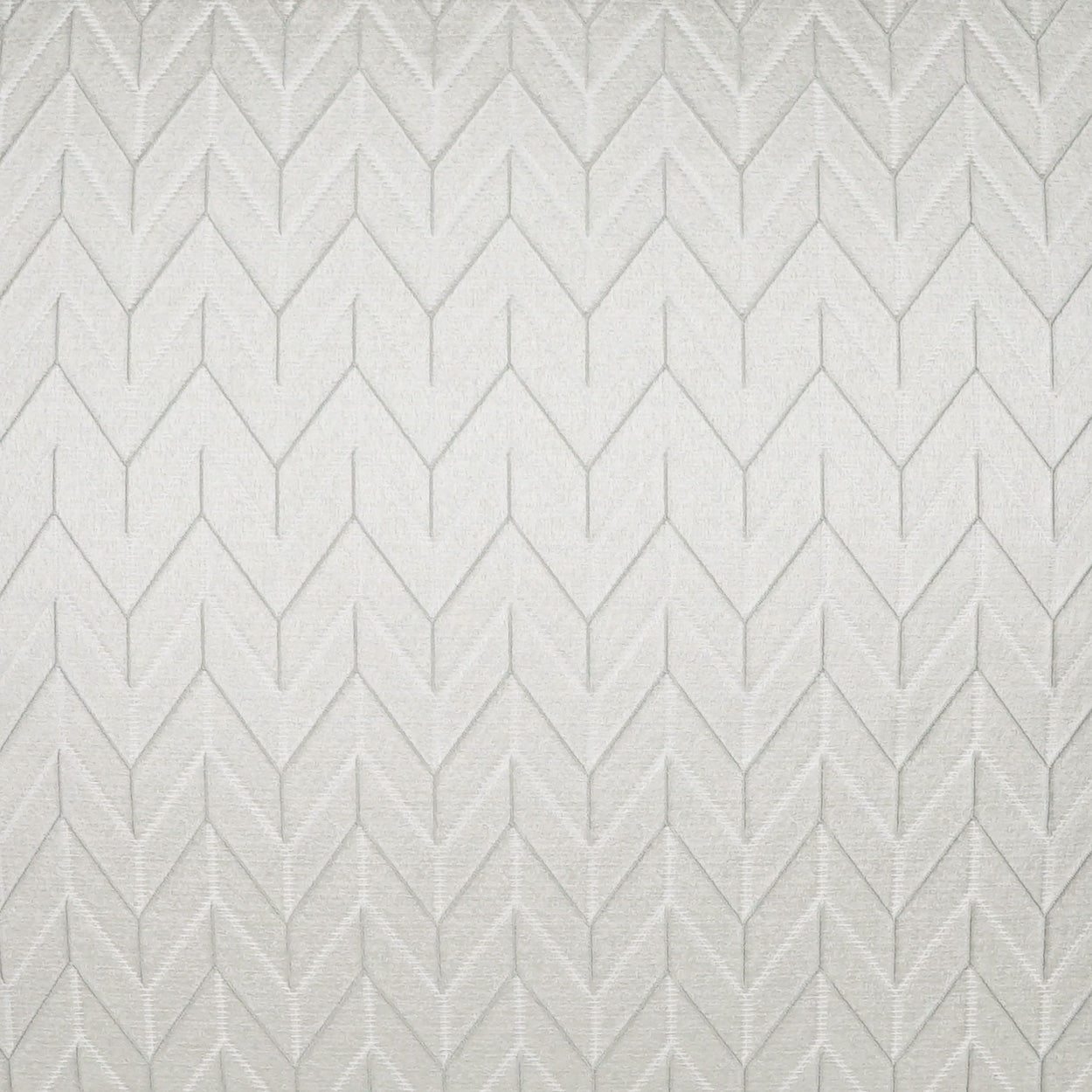 Light grey fabric with a raised chevron/herringbone quilted pattern and subtle texture for upholstery or apparel