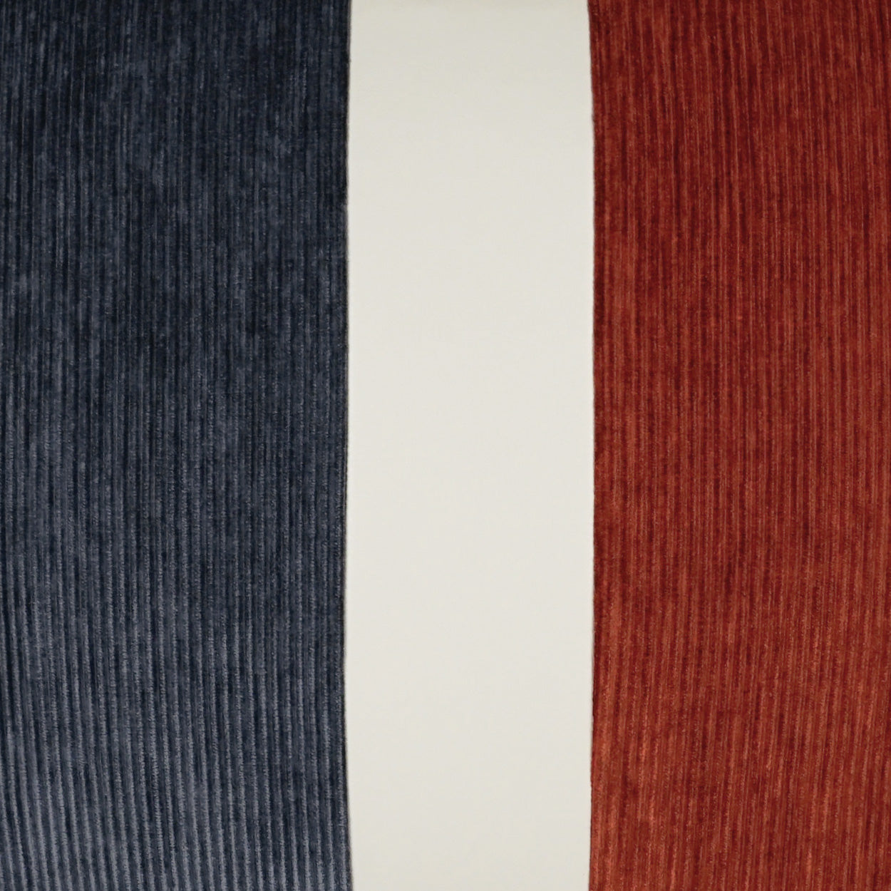 D.V. KAP HOME 24" x 24" Ridges Band Pillow - Cadet/Paprika Color Block, Band / Ribbon - 3705-CP-2424