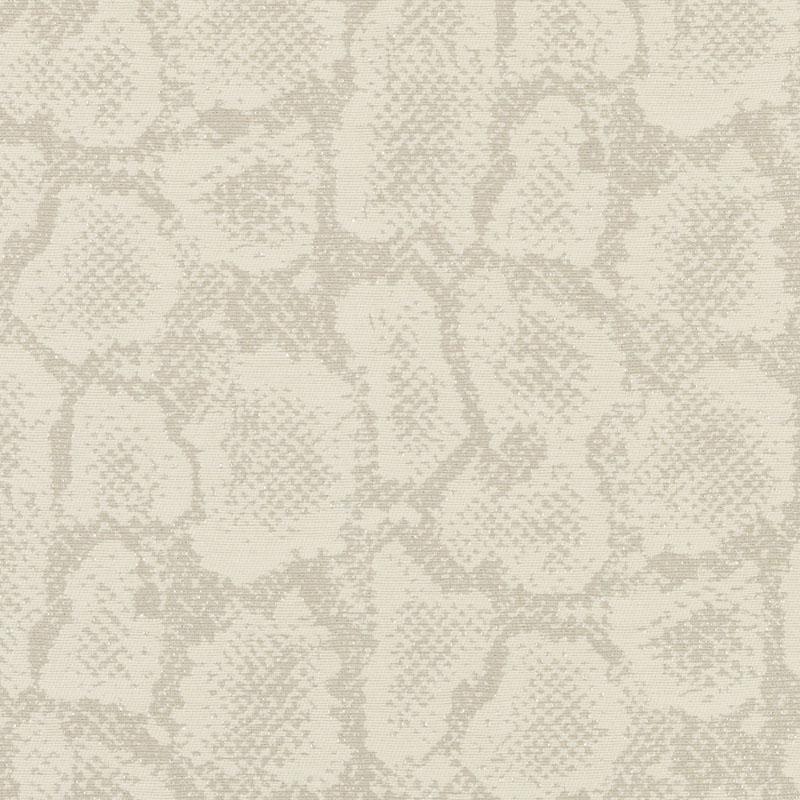 Beige snakeskin-pattern upholstery fabric in cream & taupe; reptile-inspired texture.