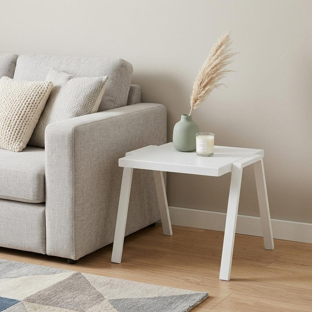 16" White Aluminum End Table