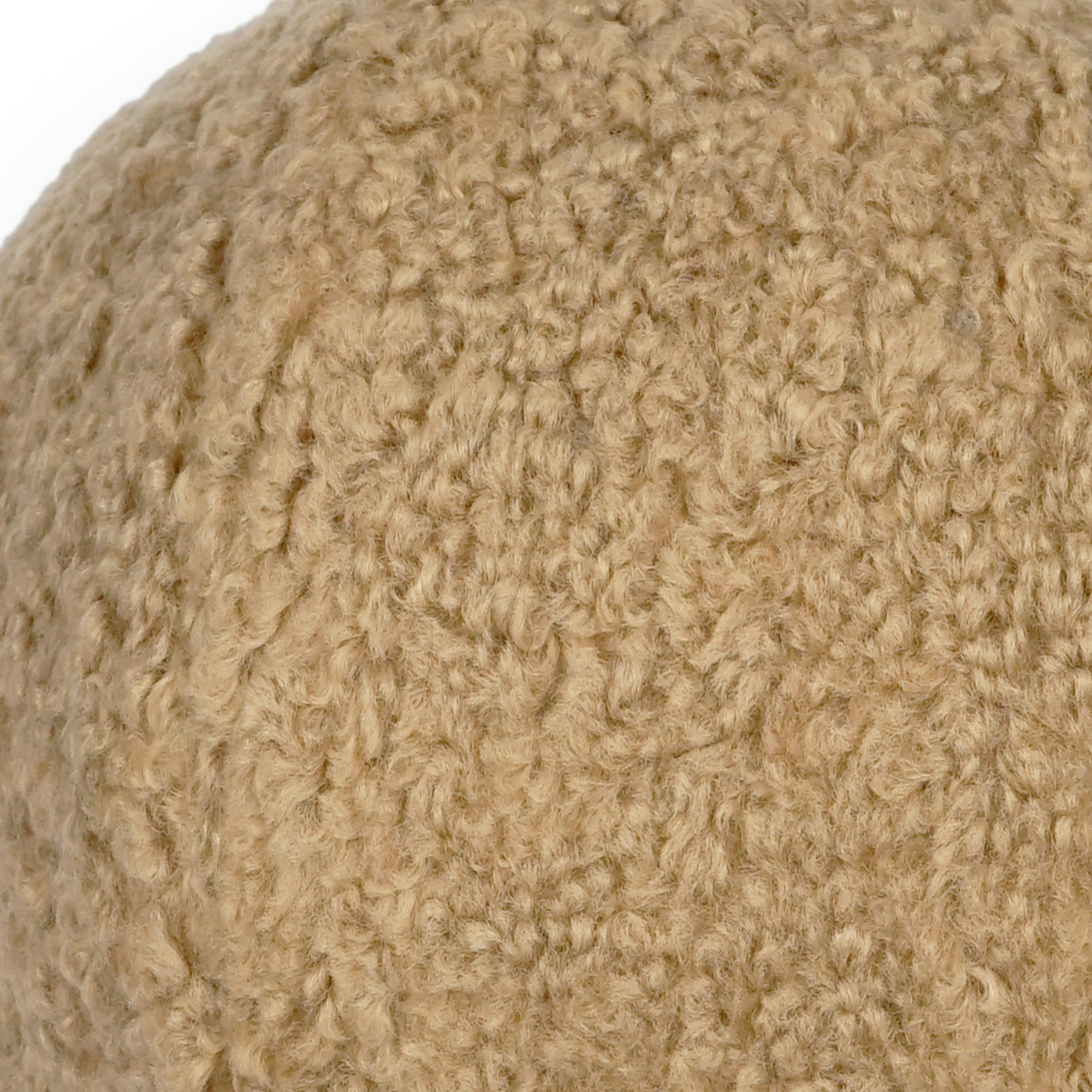 D.V. KAP HOME 12" x 12" Poodle Ball Pillow - Latte Solid, Faux Fur - 3735-L-1212