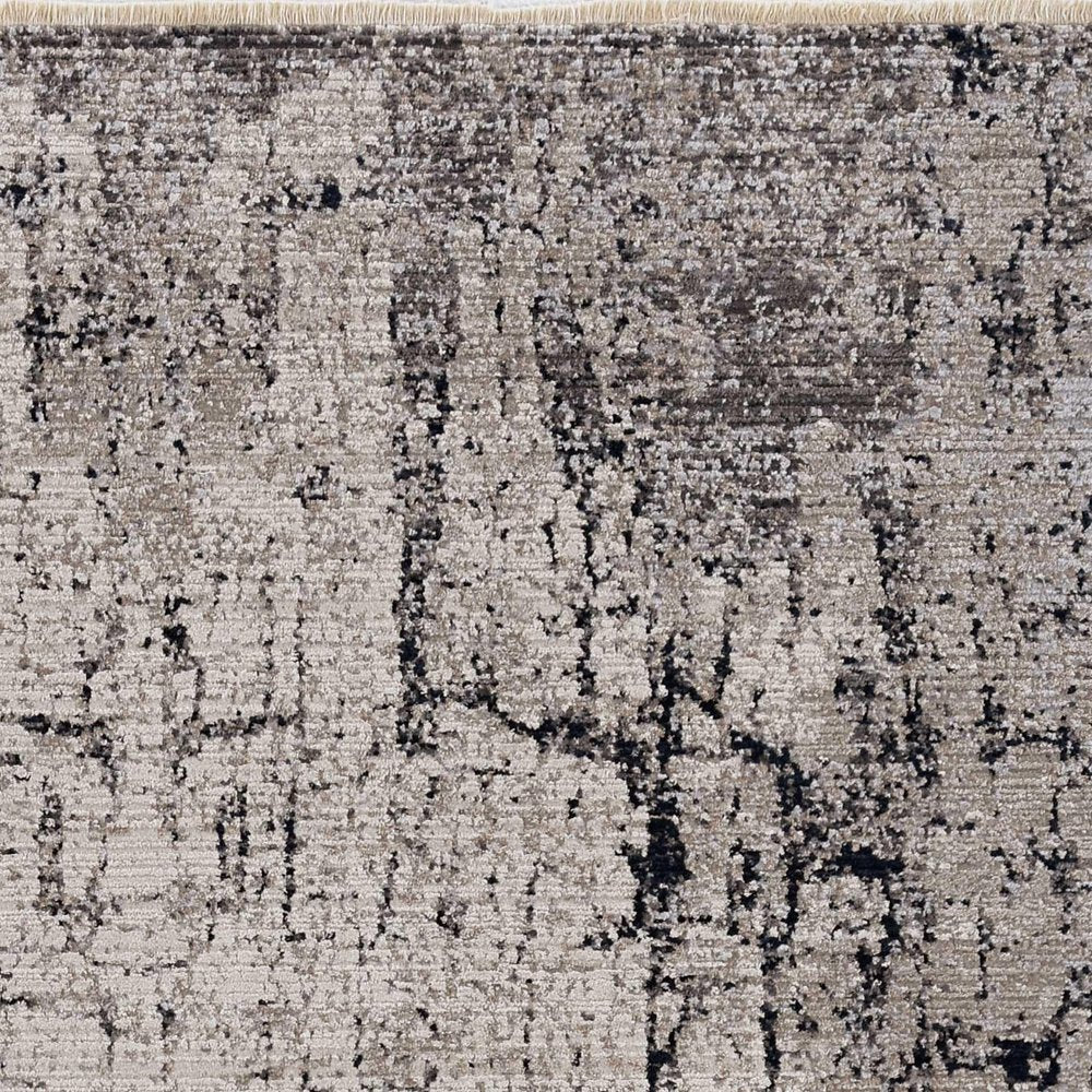 4' X 6' Ivory And Gray Abstract Distressed Area Rug