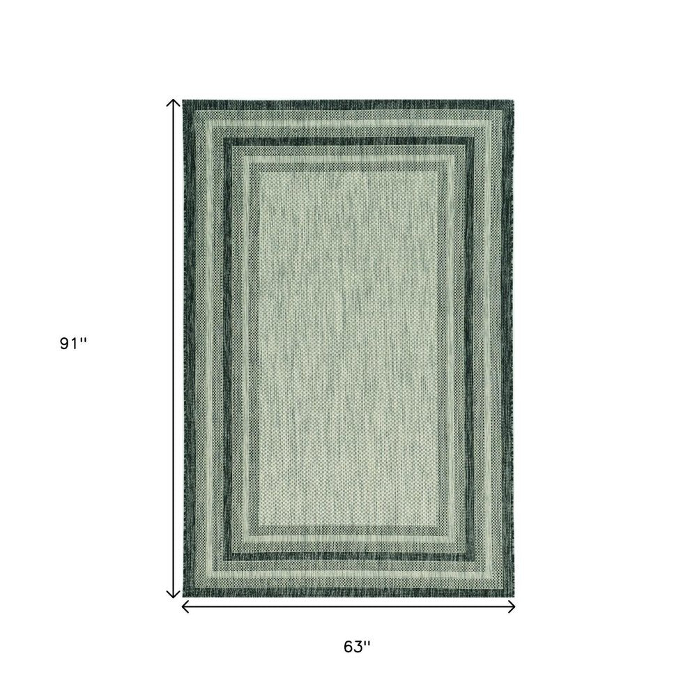 5' X 8' Grey Bordered Area Rug