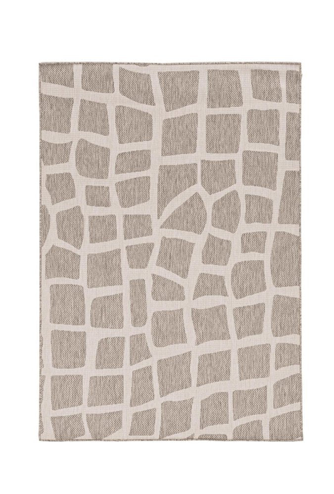 3' X 4' Gray and Ivory Cobblestone Area Rug