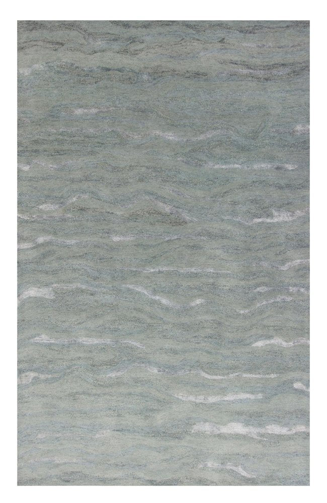 3' X 5' Slate Gray And Ivory Abstract Hand Tufted Area Rug