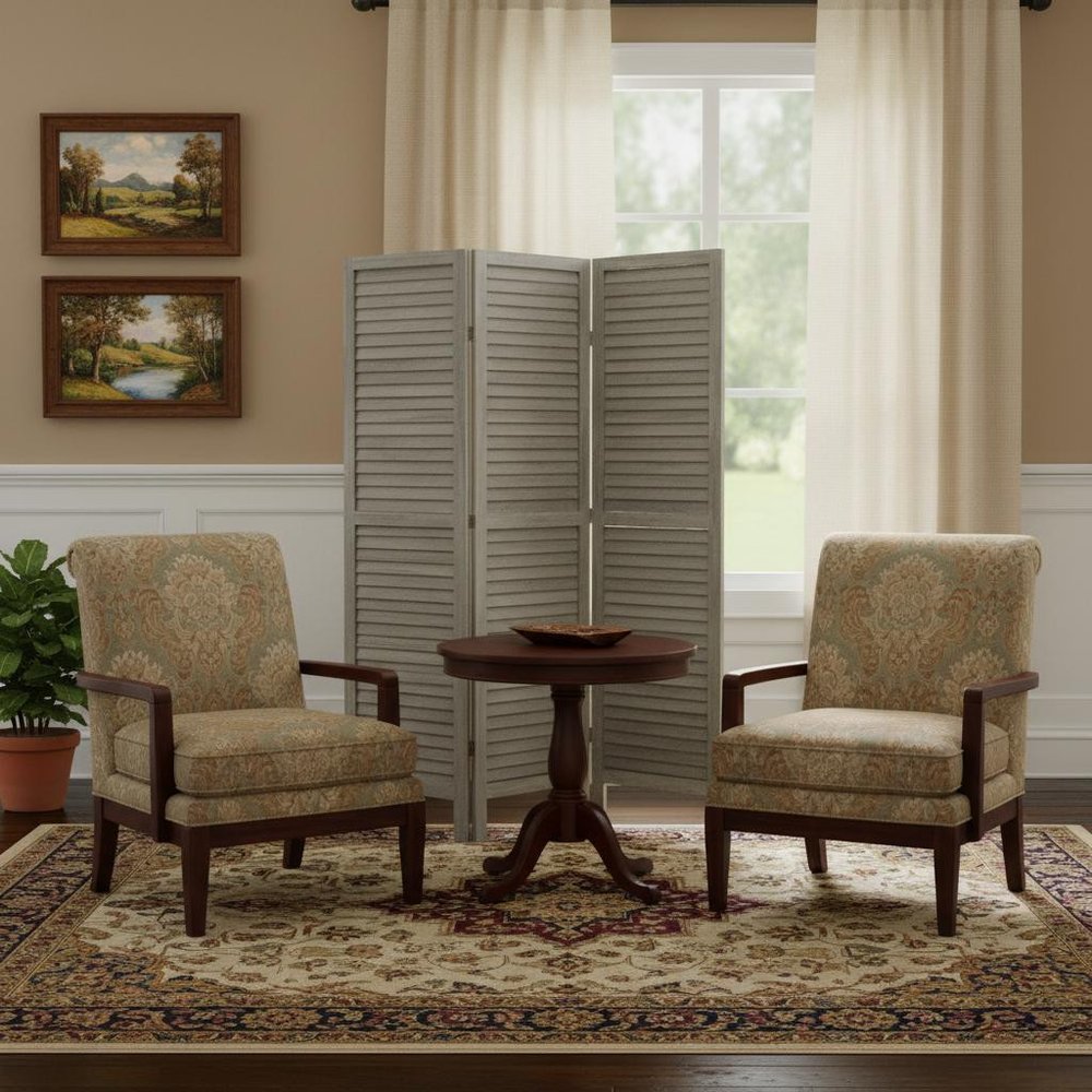 3 Panel Grey Shutter Screen Room Divider