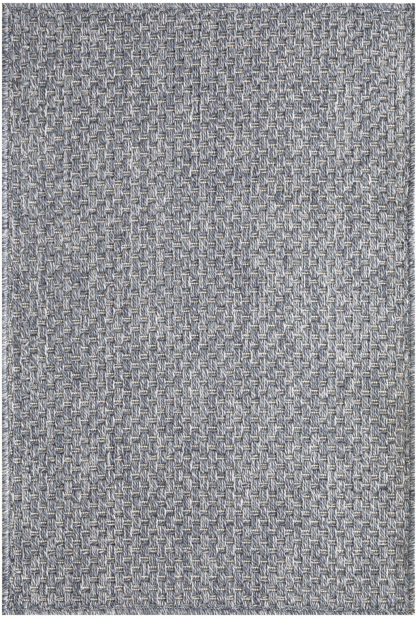 Gray-blue woven fabric with a tight basket-weave texture, upholstery-style textile.