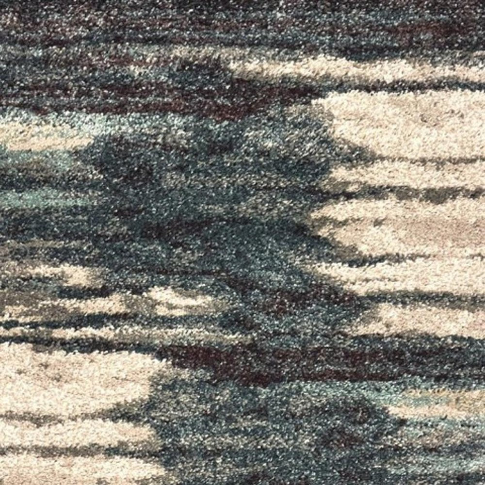 2' X 3' Ivory Blue Gray Abstract Layers Indoor Accent Rug