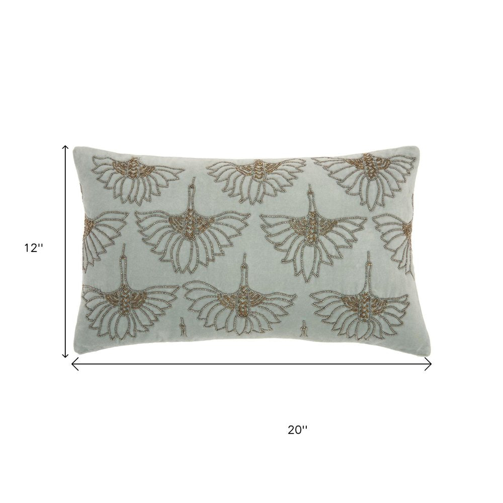 Brilliant Celadon Blue Lumbar Pillow