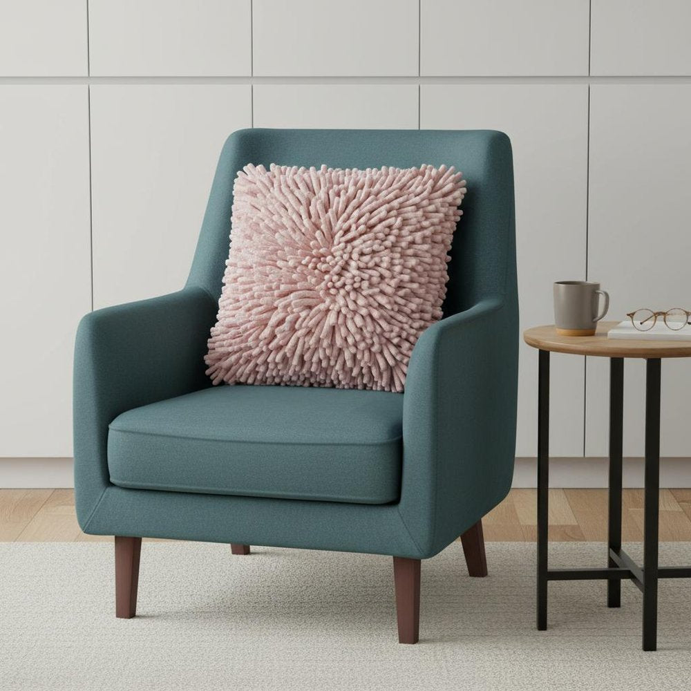 20" Pale Pink Soft Nubby Shag Throw Pillow