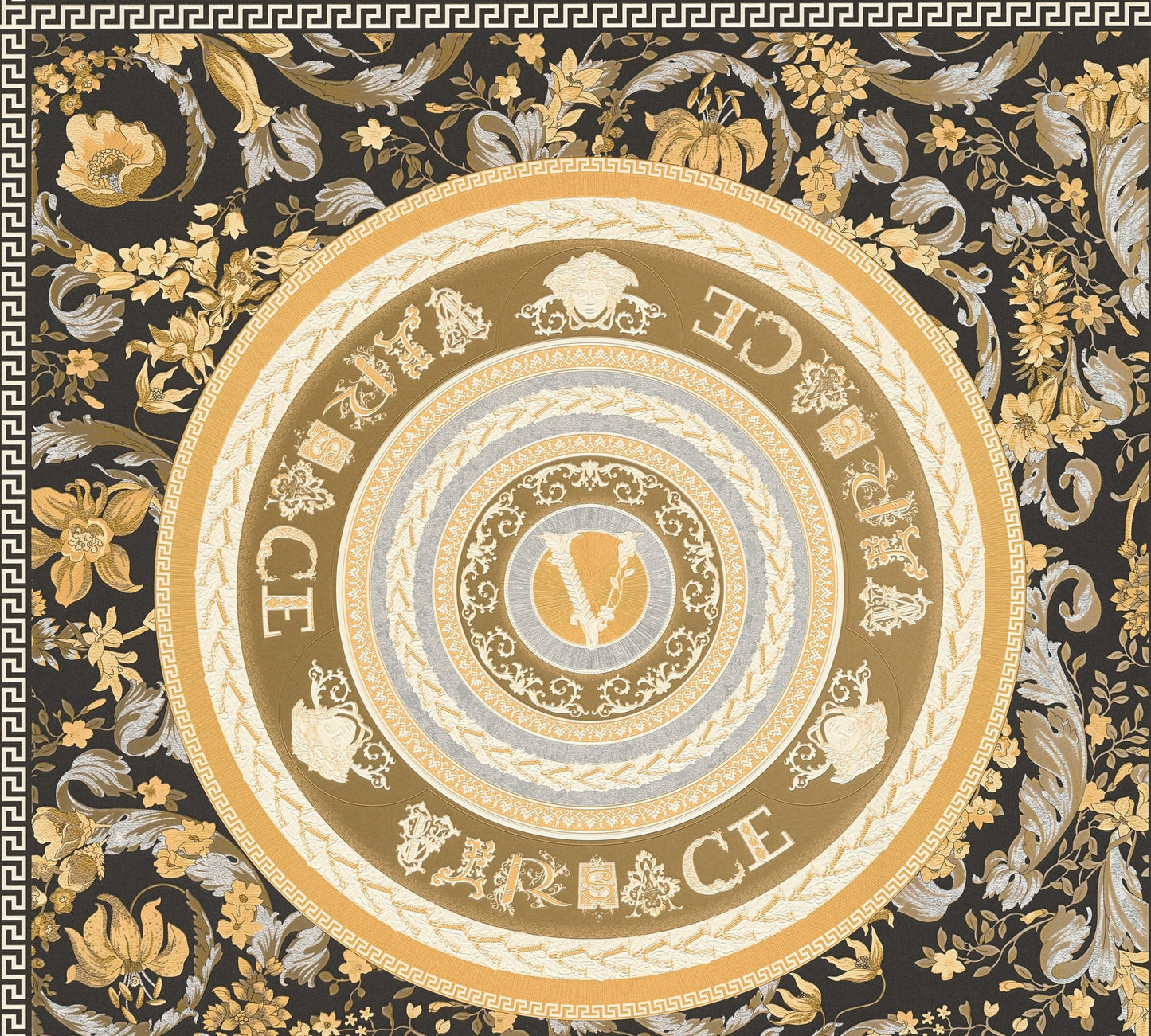 Versace Versace Volume 5 Ember Medallion Contemporary Yellows & Golds - 387055X