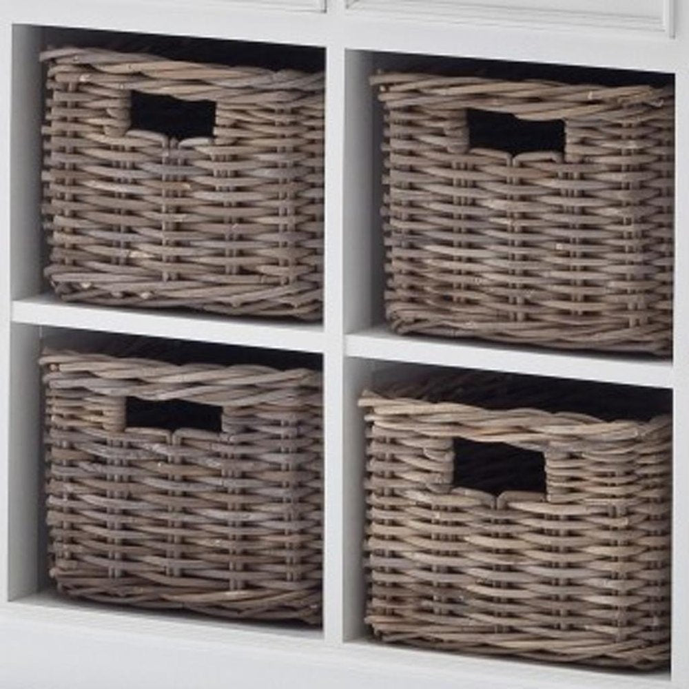 63" White Solid Wood Four Drawer Sideboard with Two Doors