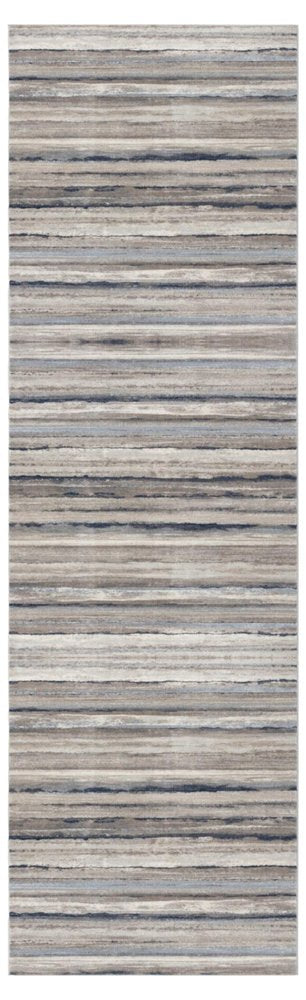 8' Blue Striped Runner Rug