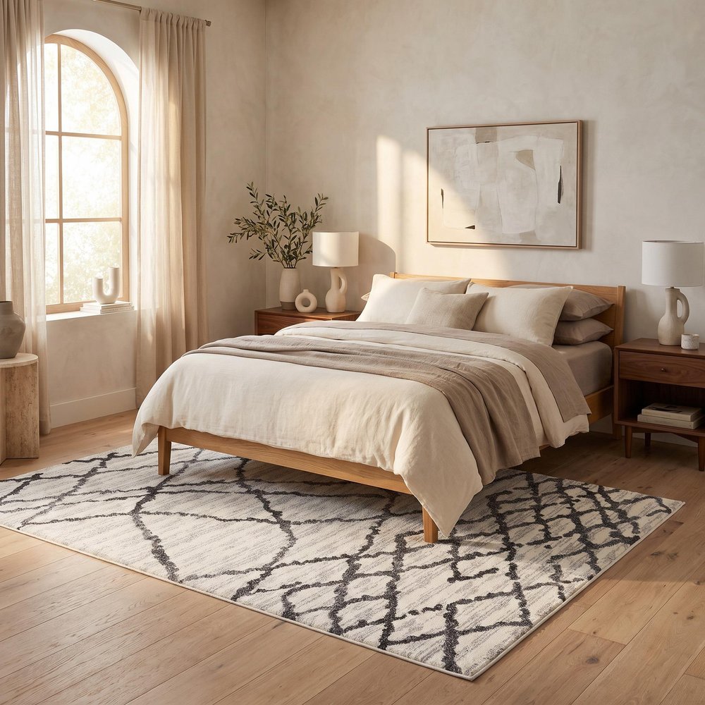 4' X 6' Gray And Black Modern Abstract Area Rug