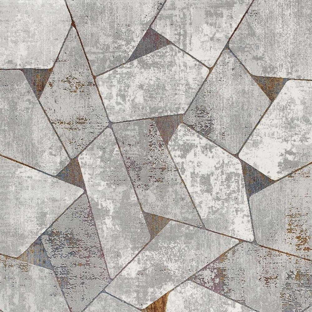 8' X 11' Grey Geometric Area Rug