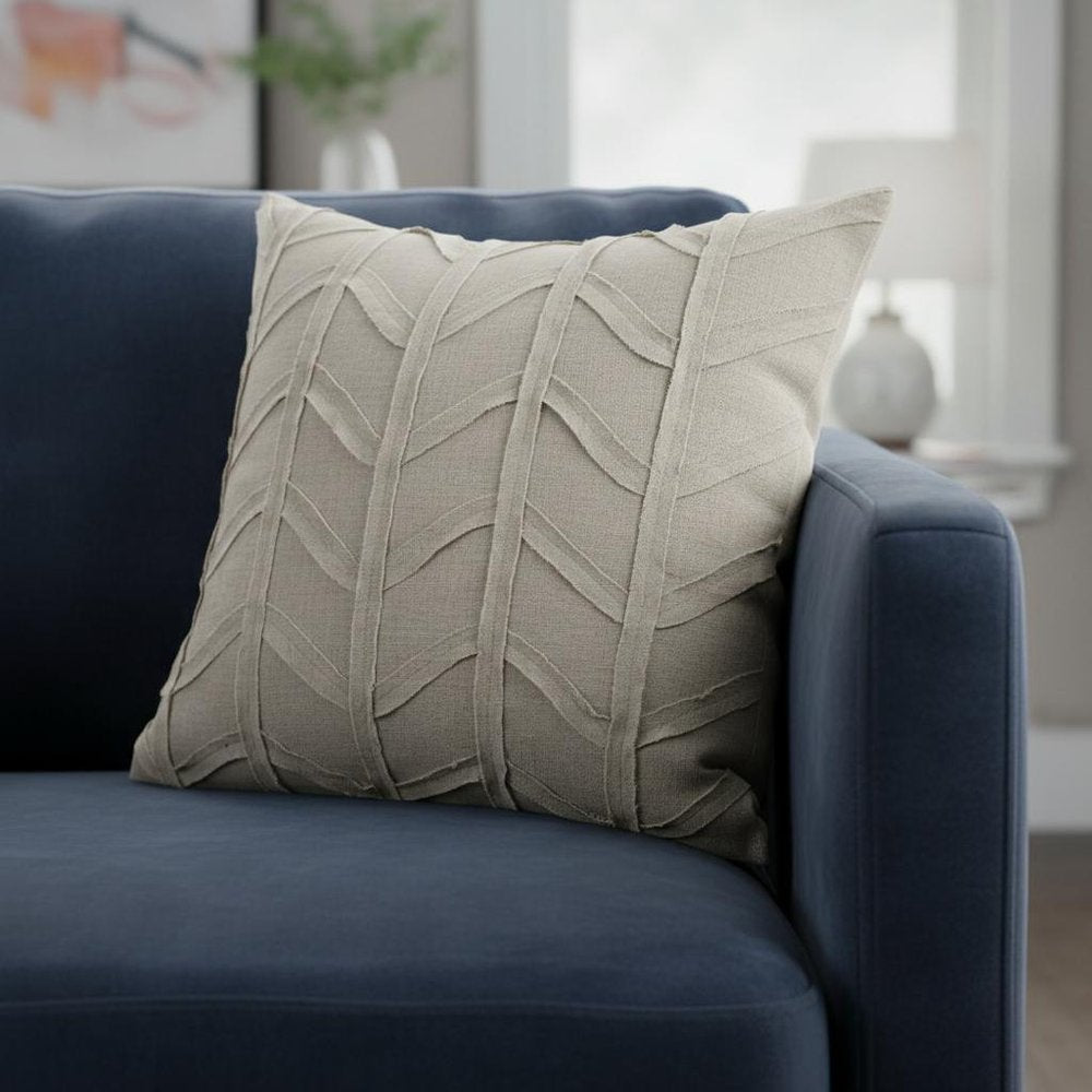 Light Gray Chevron Textured Pillow Cover