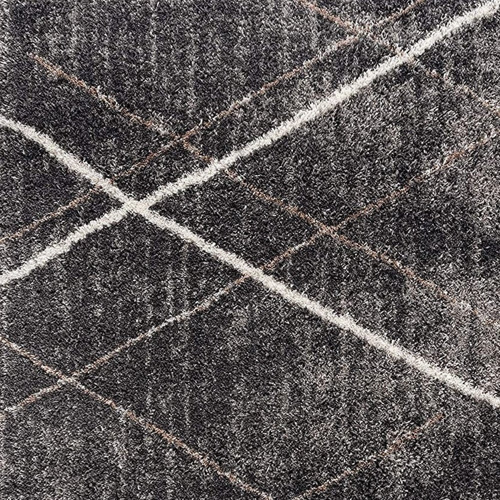 5' X 8' Gray Modern Distressed Lines Area Rug