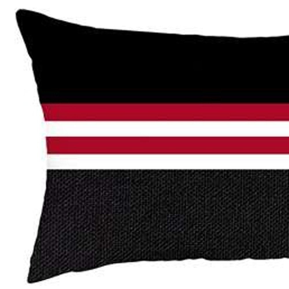 Set Of 4 Red And Black Lumbar Pillow Covers