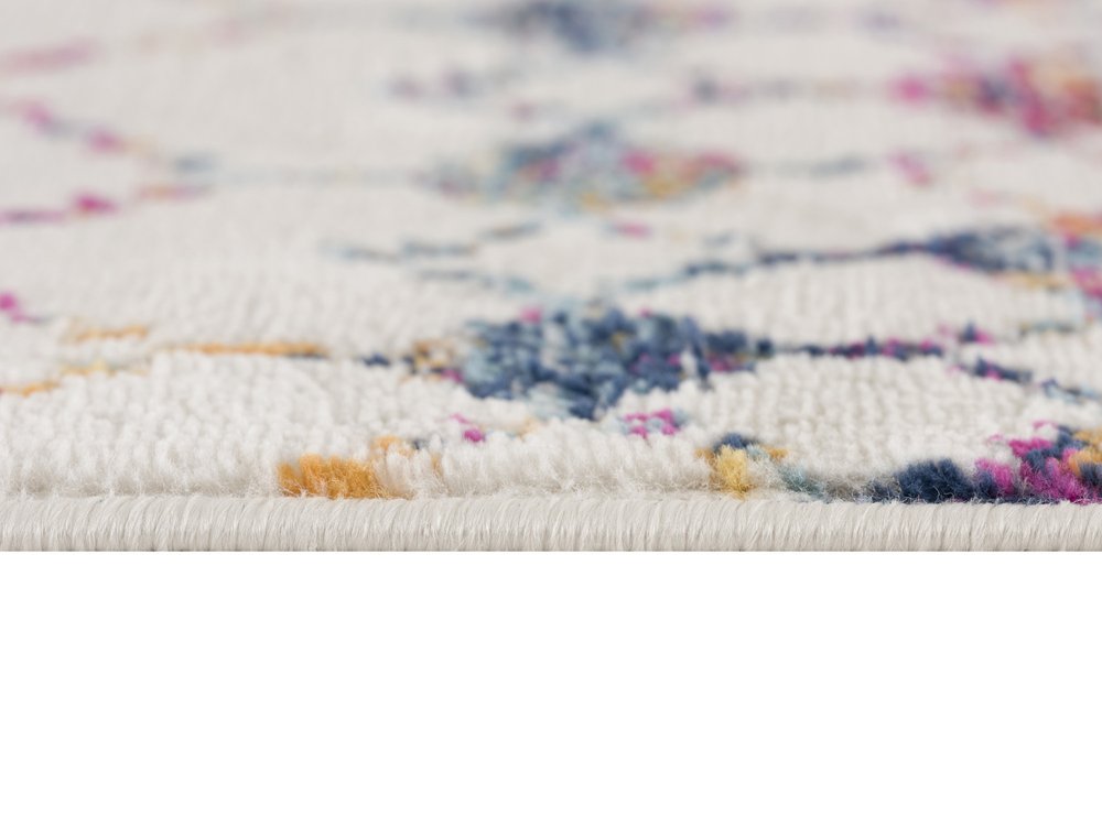 5' X 8' White Modern Geometric Grid Area Rug