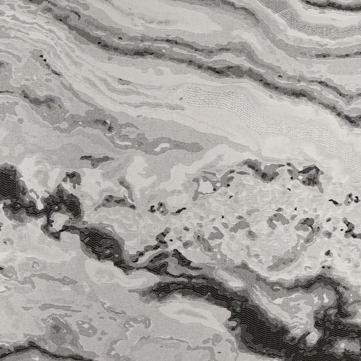 D.V. KAP HOME 3931-O-YARD Mahwah Fabric - Onyx Transitional, Glam, Abstract Silver - Mahwah