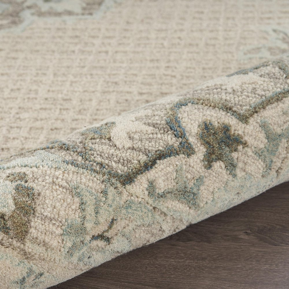 9' X 12' Ivory Wool Handmade Area Rug