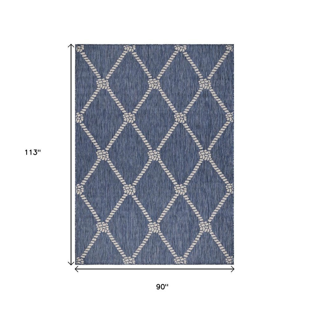 3' X 5' Blue And Gray Indoor Outdoor Area Rug