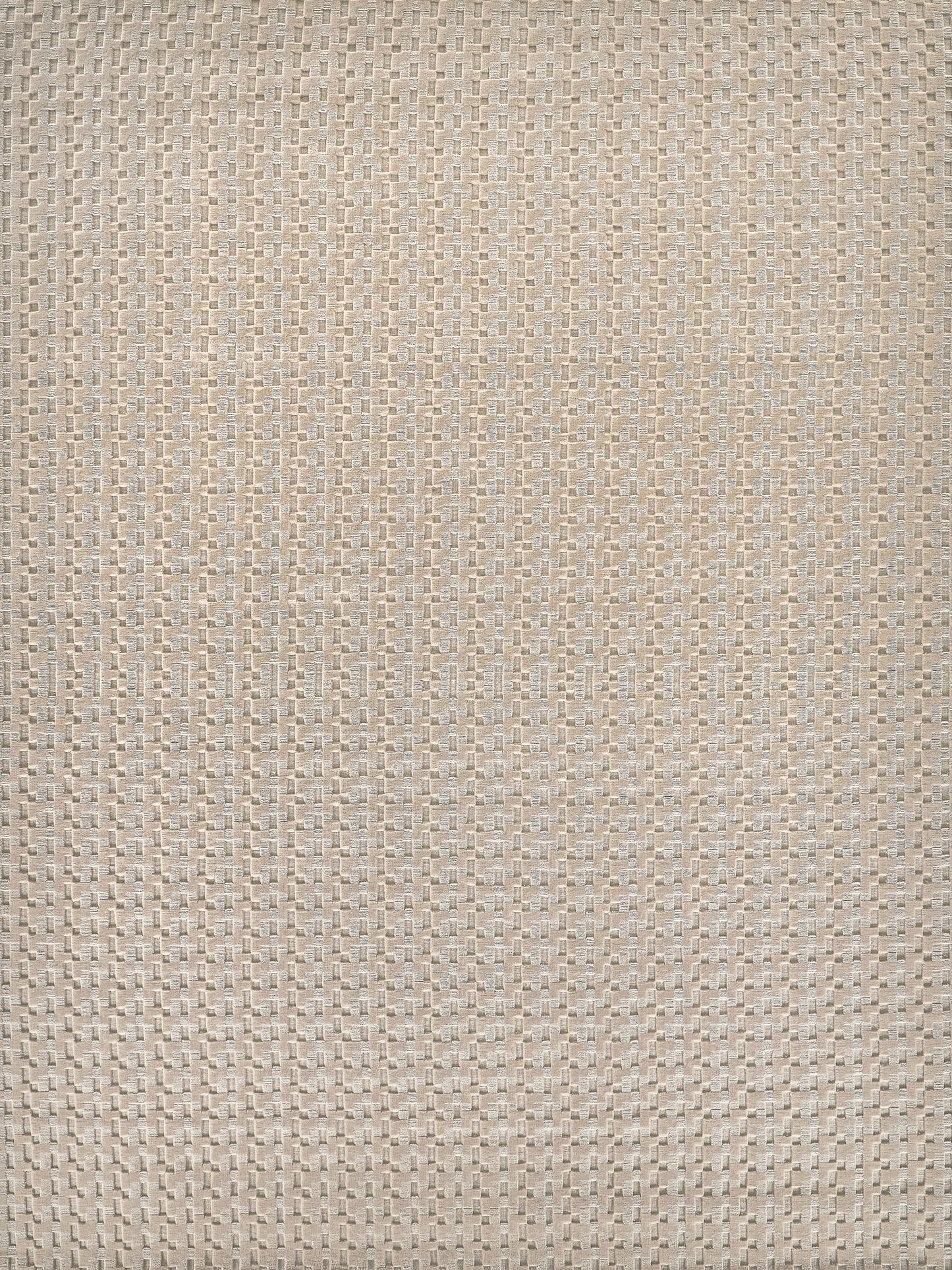 Beige hand-loomed indoor rug with a small basket-weave pattern in neutral tan tones.