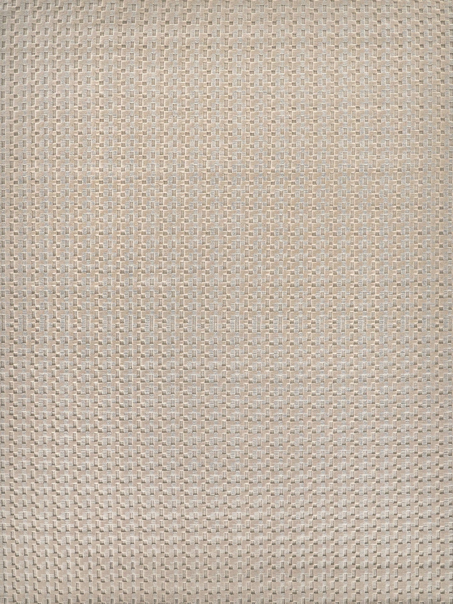 Beige rug with a woven texture and small checker-like squares.