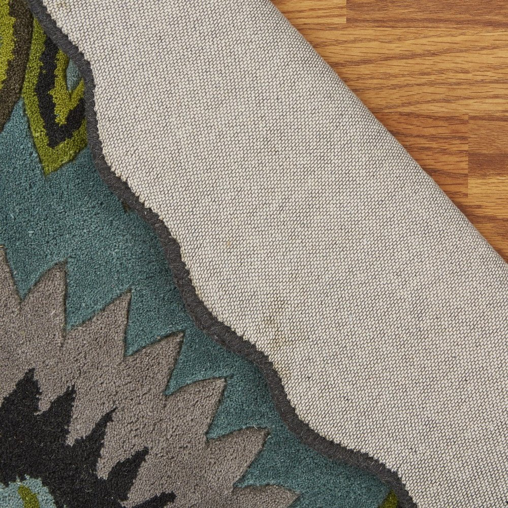 8' Green Wool Hand Tufted Round Rug