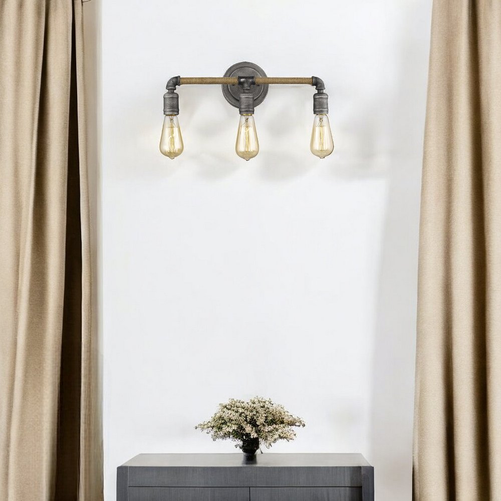 Grayson 3-Light Antique Gray Vanity