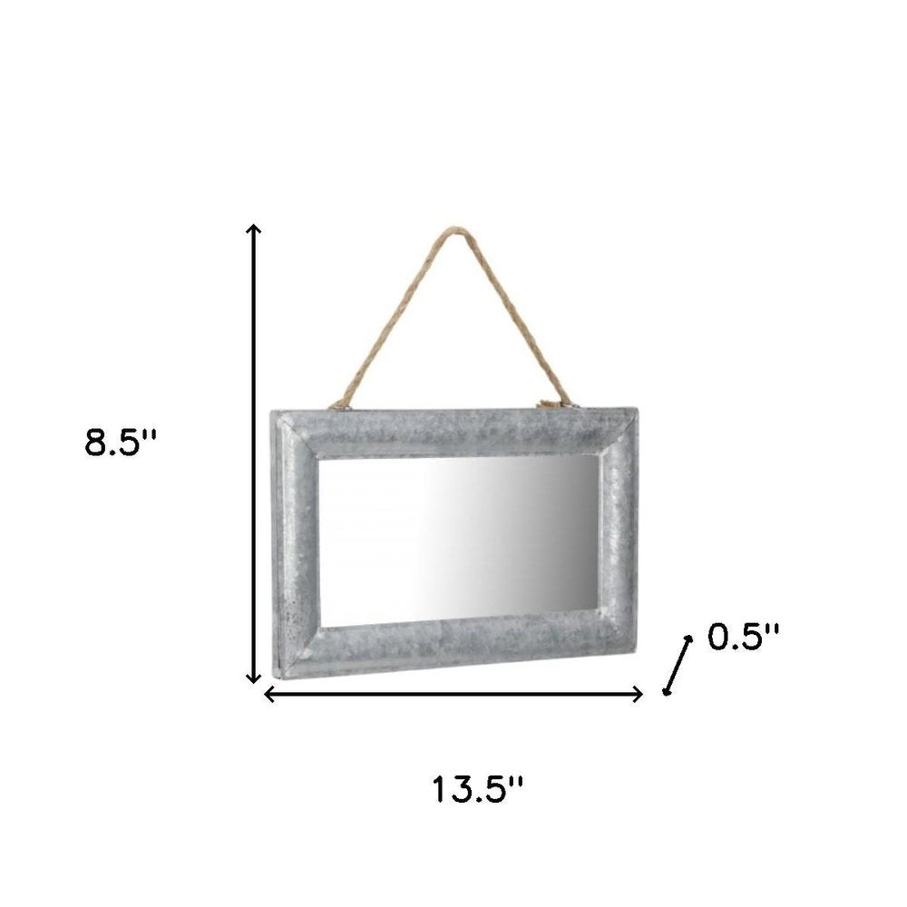 9" Silver Metal Framed Accent Mirror