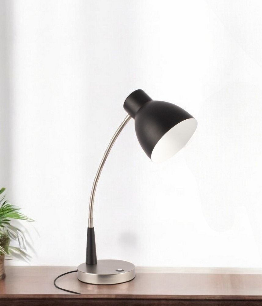 Black Matte and Silver LED Adjustable Desk Lamp