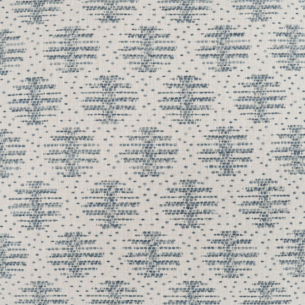 Blue-gray circular-dot motif on off-white fabric; 24x24 pillow.
