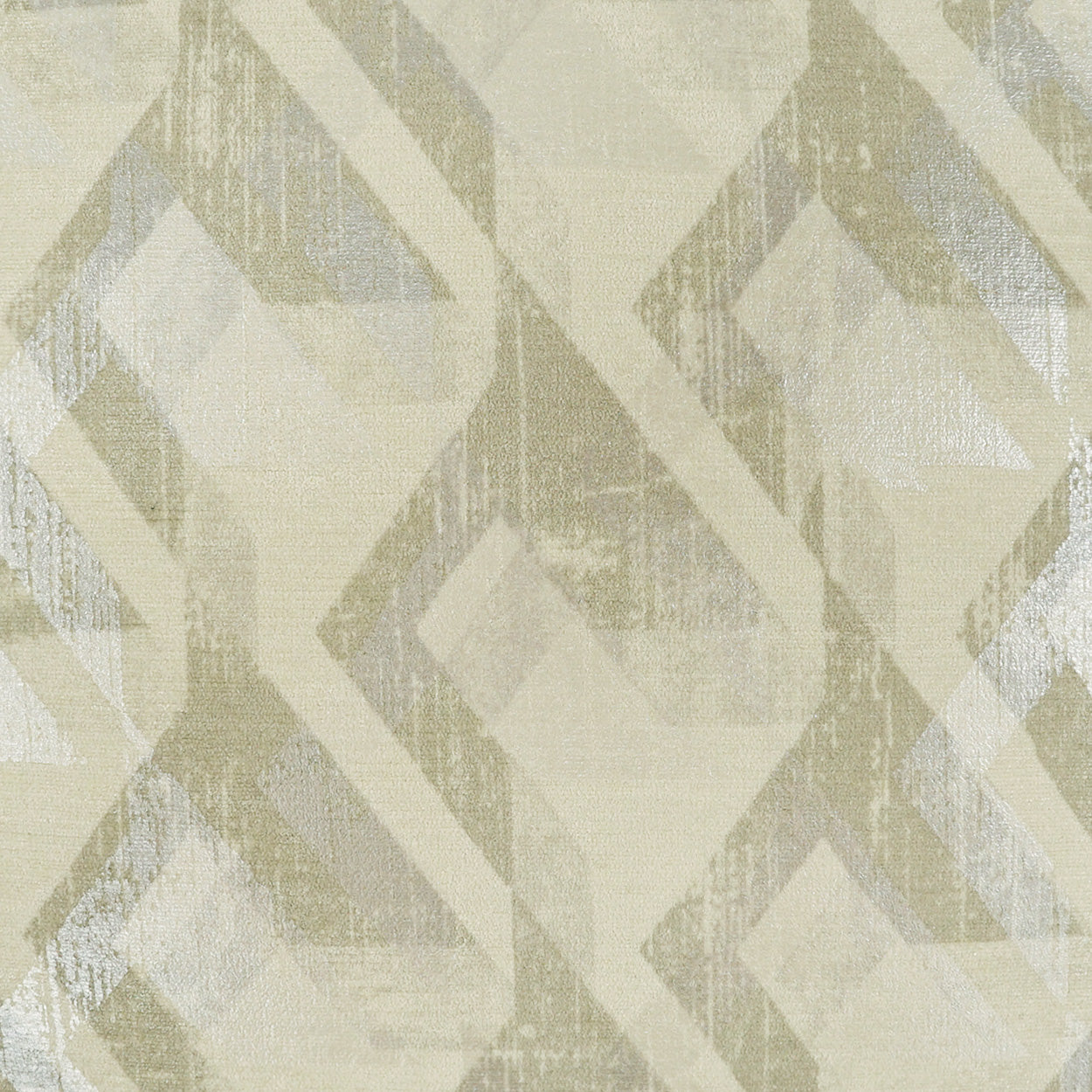 24" x 24" beige cream pillow with an interlocking diamond geometric pattern and distressed texture.
