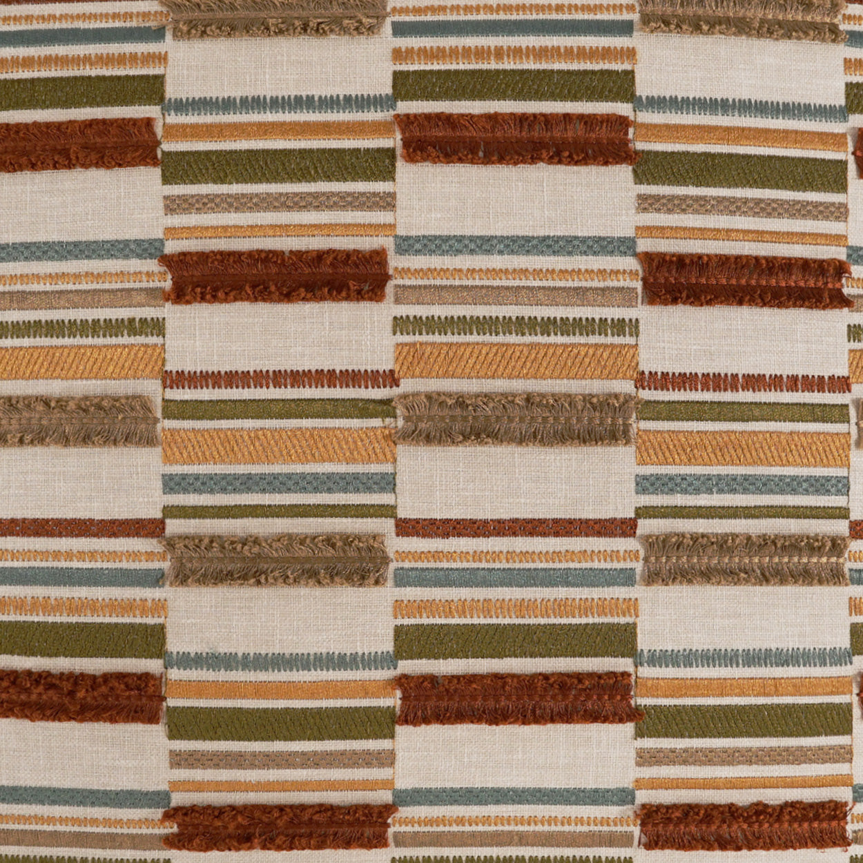 D.V. KAP HOME 4051-S-YARD Aptitude Fabric - Spice Embroidery, Geometric, Global Copper - Aptitude