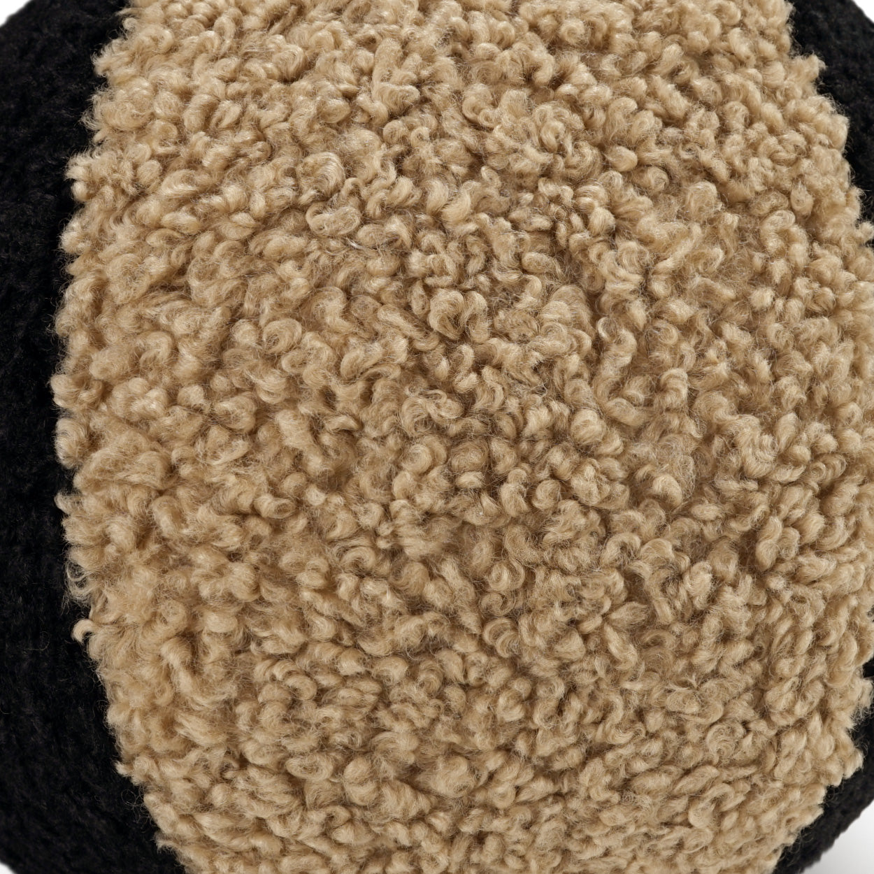 D.V. KAP HOME 12" x 12" Poodle Ball II Pillow - Jet/Latte Faux Fur - 4064-JL-1212