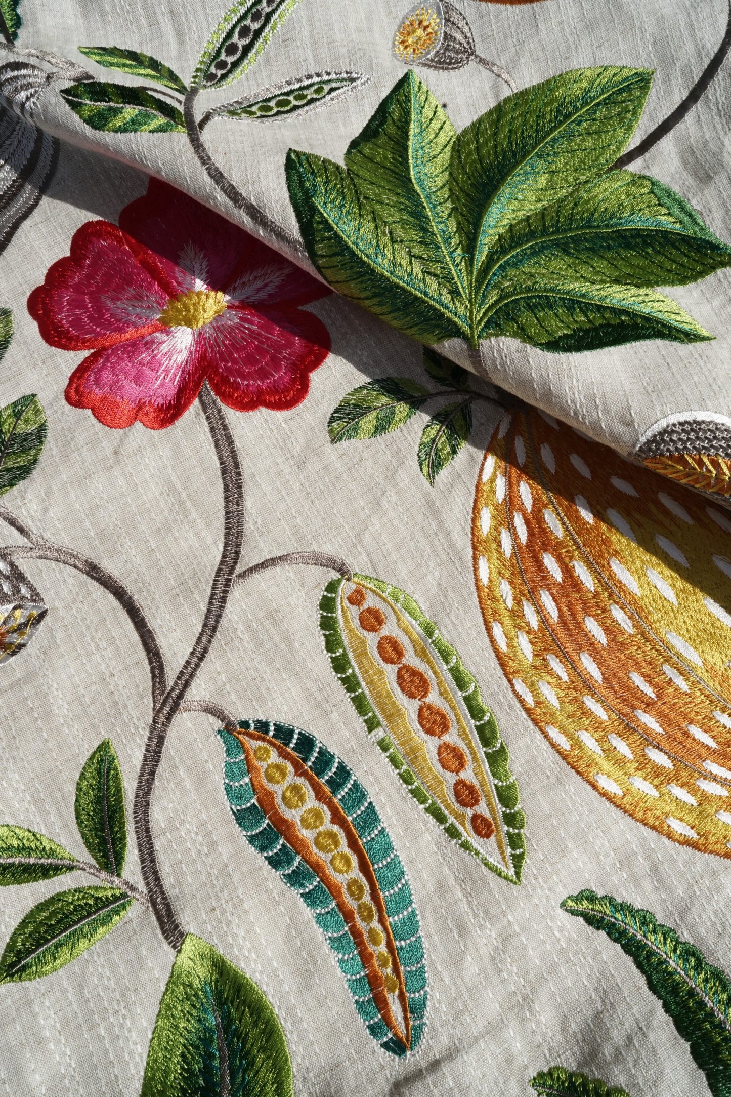 D.V. KAP HOME 24" x 24" Rankin Pillow Floral, Traditional, Embroidery - 4089-2424