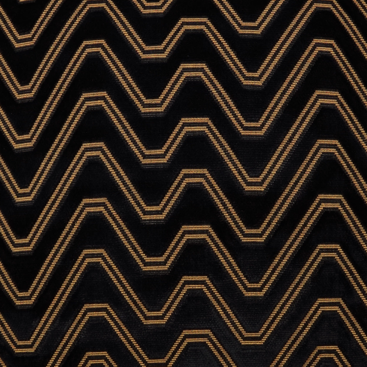 Dark chocolate brown fabric with a narrow vertical gold chevron stripe along the right edge.