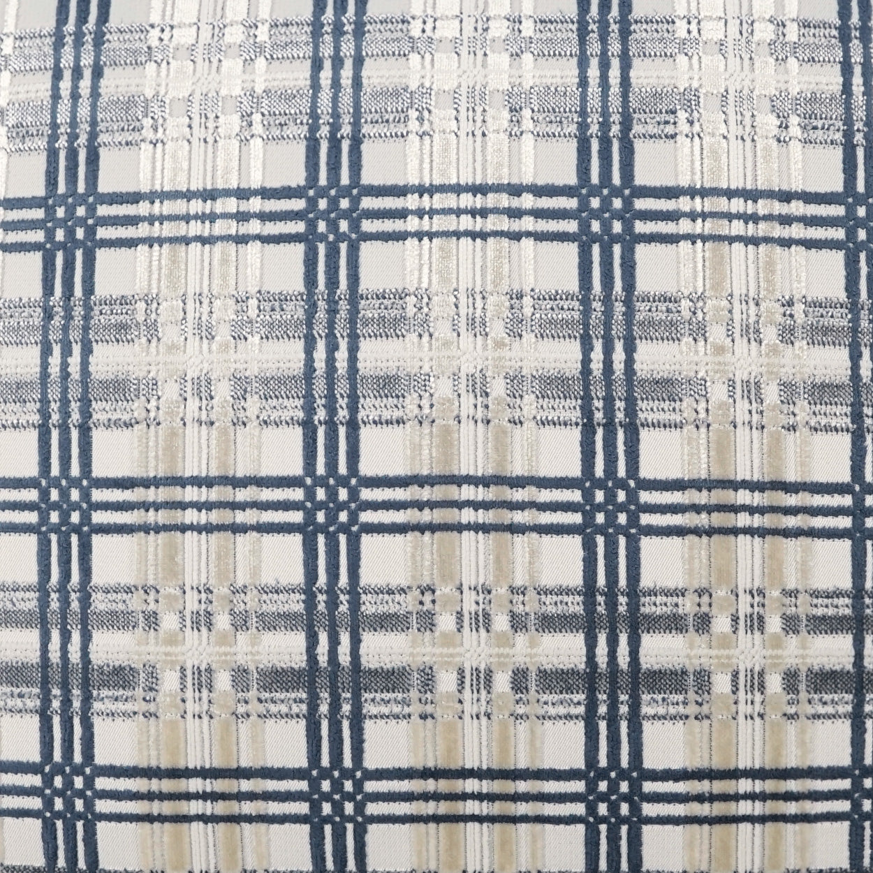 D.V. KAP HOME 24" x 24" Cotati Pillow - Blue Plaid - Check, Glam, Transitional - 4145-B-2424