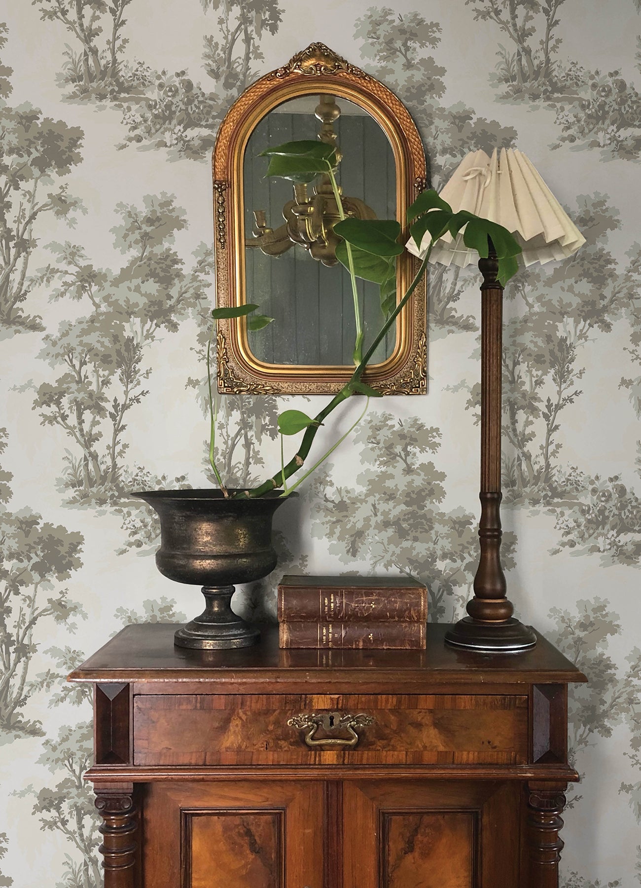 York Wallcoverings A-Street Prints Sainsbury Slate Forest Wallpaper Botanical Traditional Slate Wallpaper - 4173-82107