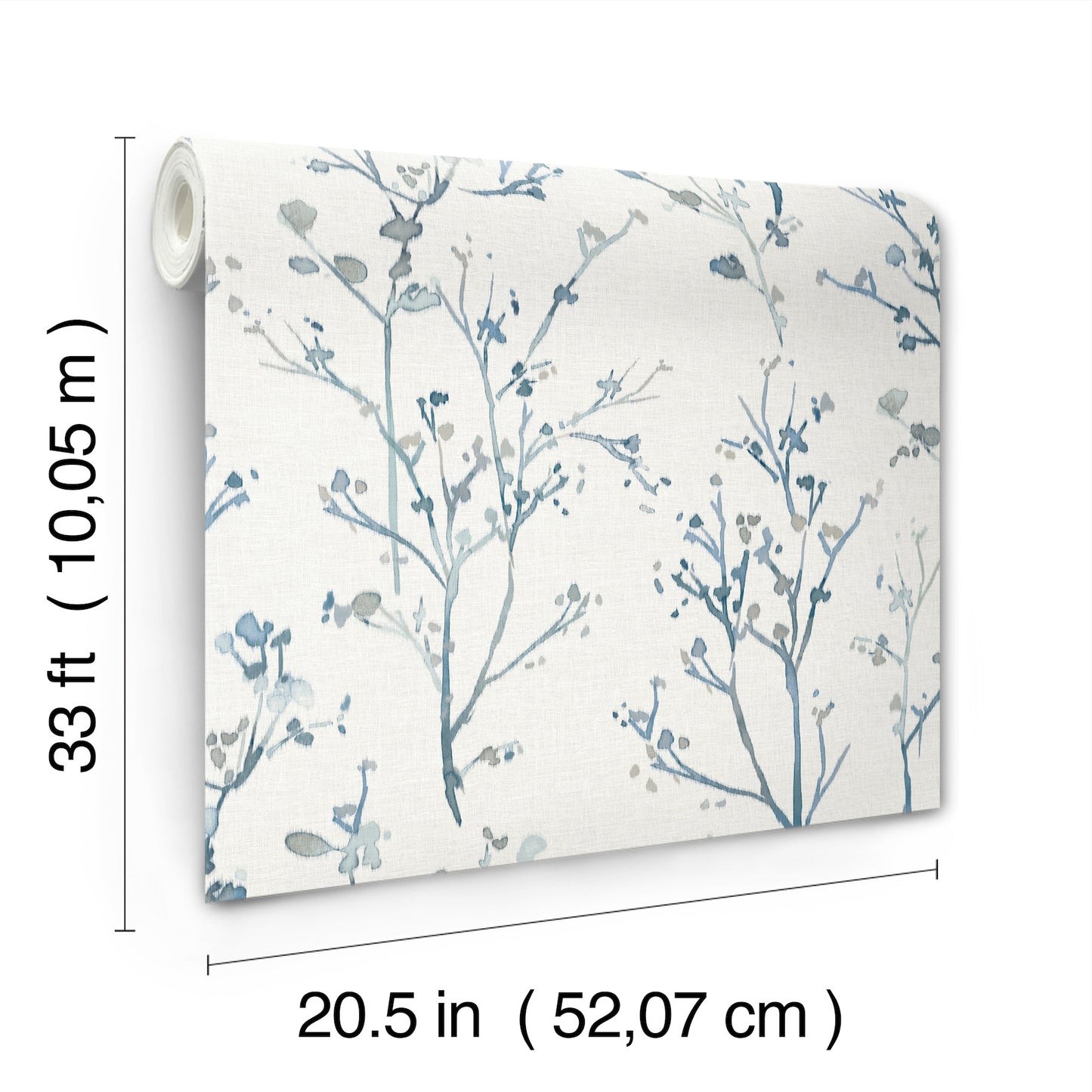 York Wallcoverings A-Street Prints Silverling Blue Budding Branches Wallpaper Botanical Farmhouse Blue Wallpaper - 4177-27721