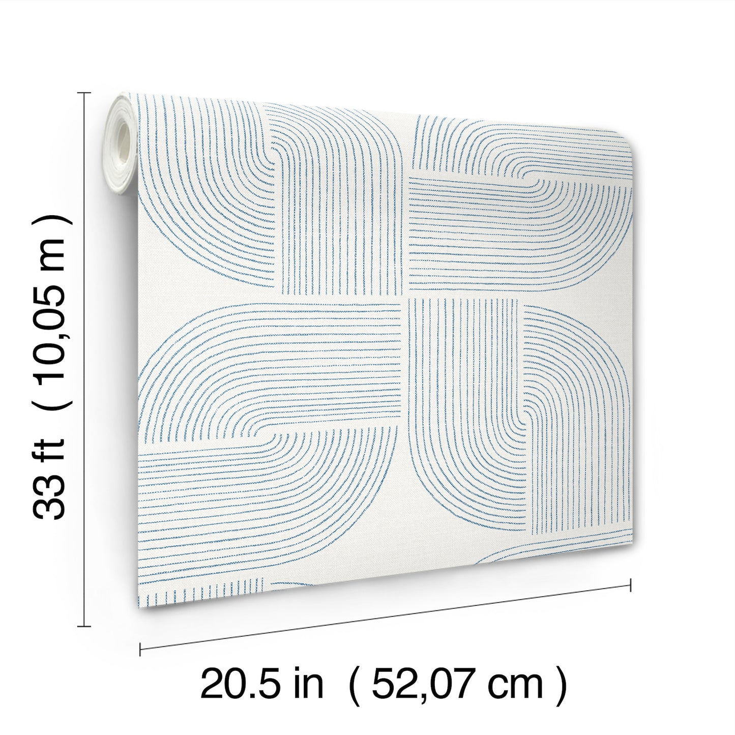 York Wallcoverings A-Street Prints Savoye Dark Blue Spiral Arches Wallpaper Graphics Retro Dark Blue Wallpaper - 4177-27723