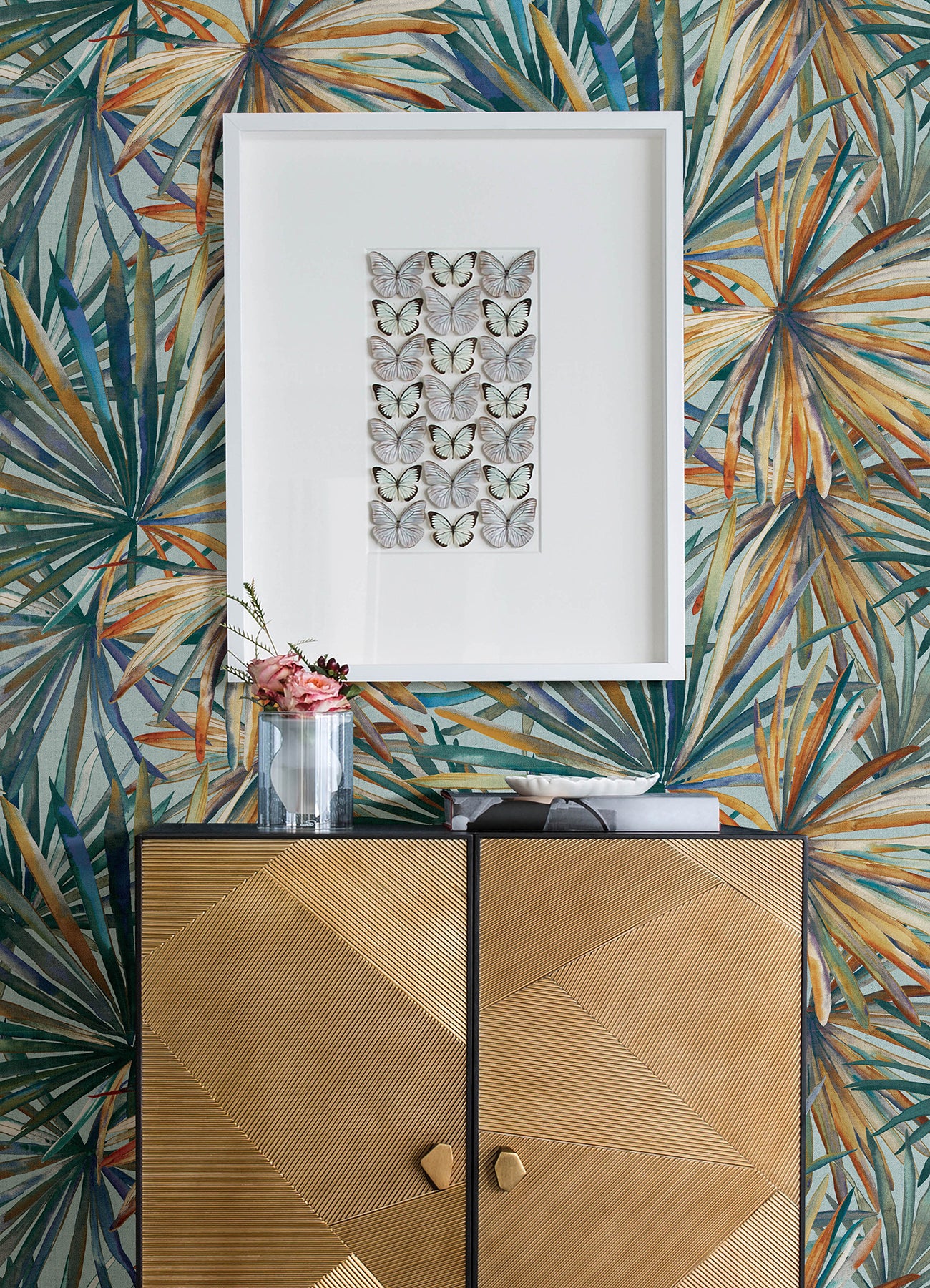 York Wallcoverings A-Street Prints Corifa Sea Green Palm Leaf Wallpaper Botanical Tropical Sea Green Wallpaper - 4193-7451