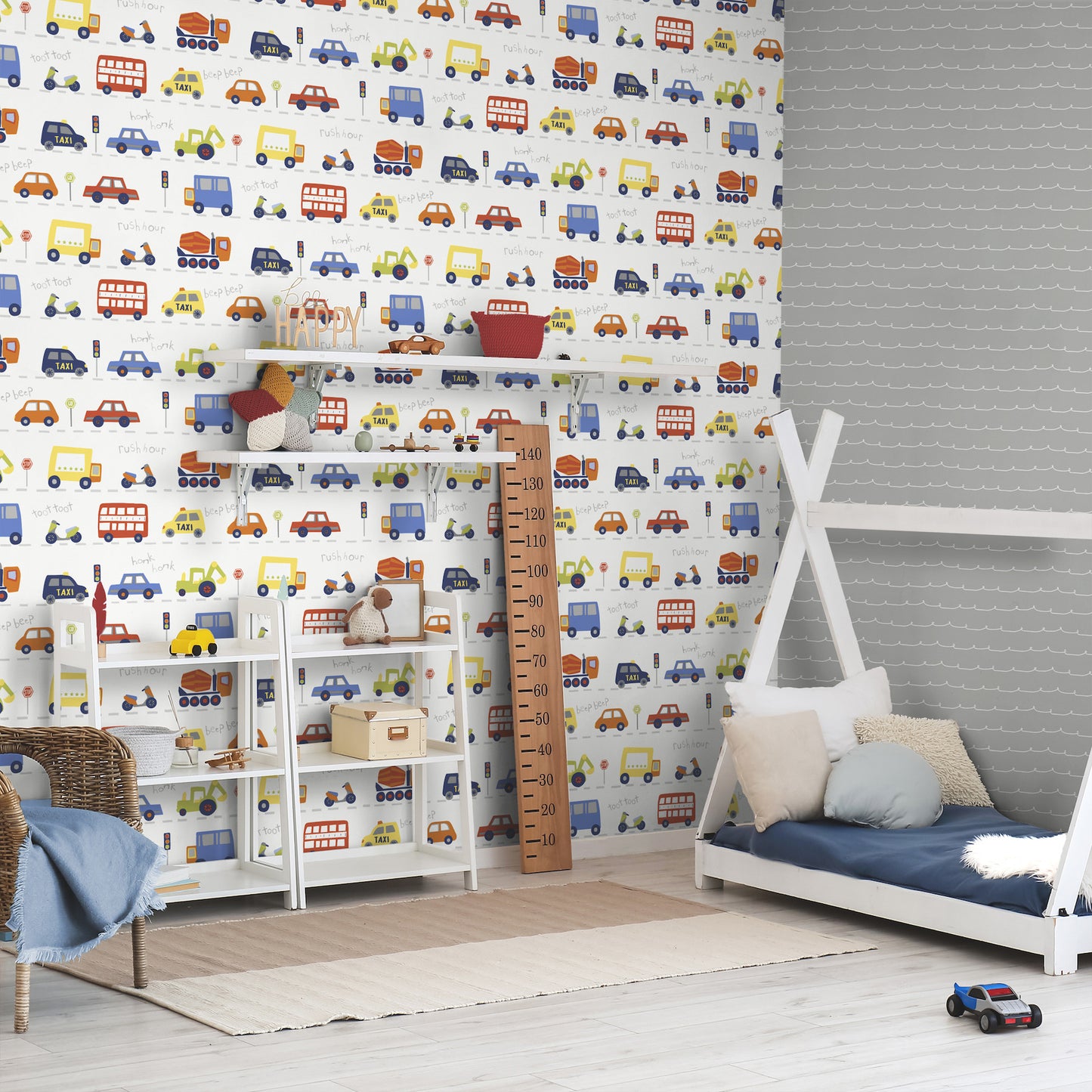 York Wallcoverings Advantage Road Traffic Red Cars Wallpaper Transportation Kids Red Wallpaper - 4203-27593