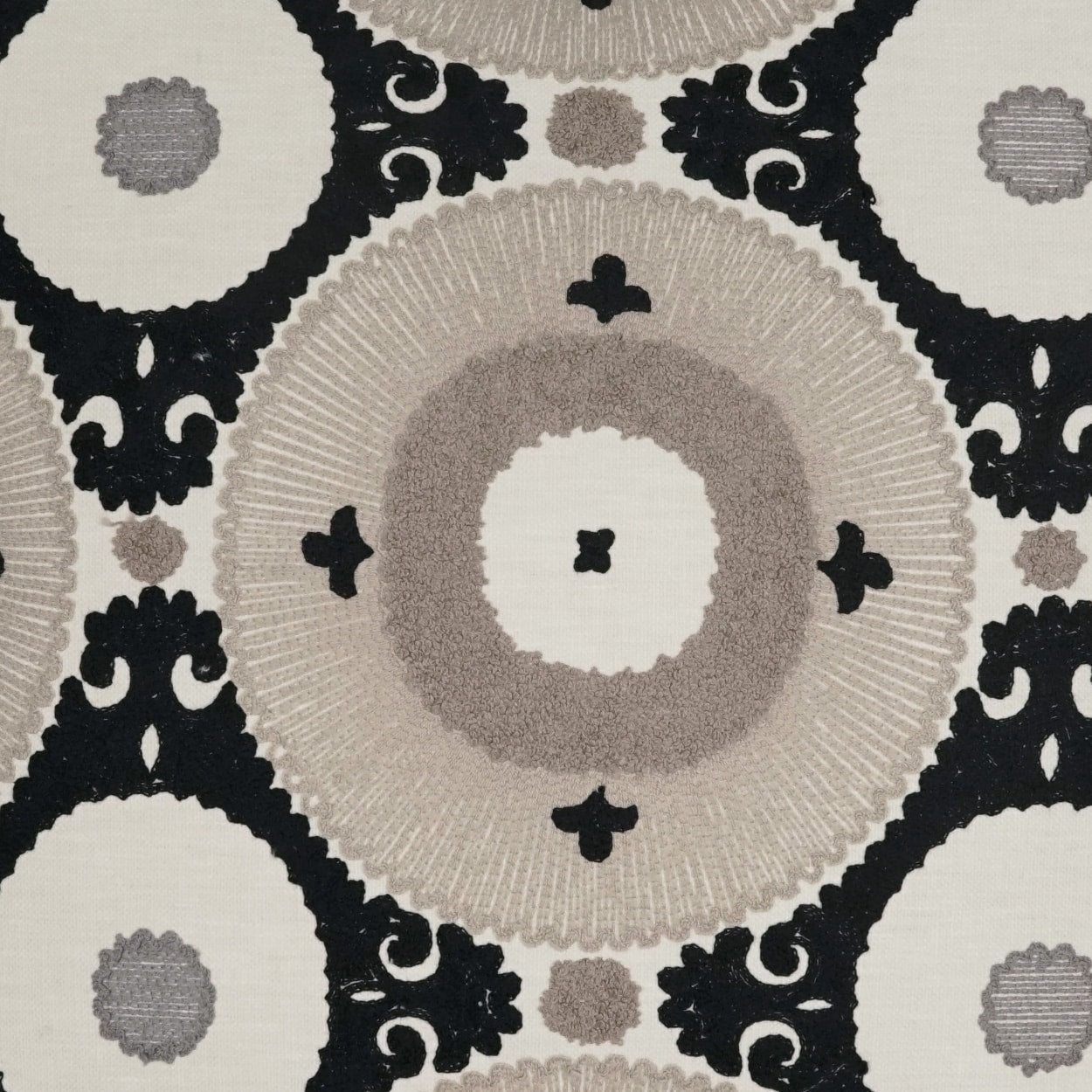 D.V. KAP HOME 4206-S-YARD Kasbah Fabric - Stone Circular - Dots, Textured, Embroidery, Global Taupe - Kasbah