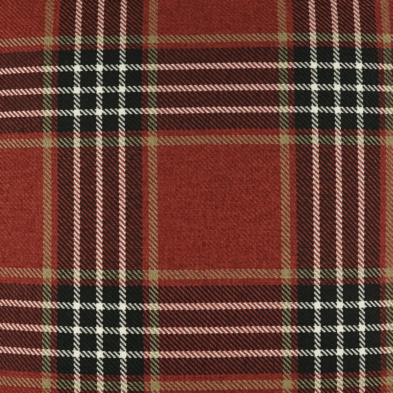 D.V. KAP HOME 24" x 24" Yarmouth Pillow - Cinnabar Plaid - Check, Traditional, Farmhouse - 4228-C-2424