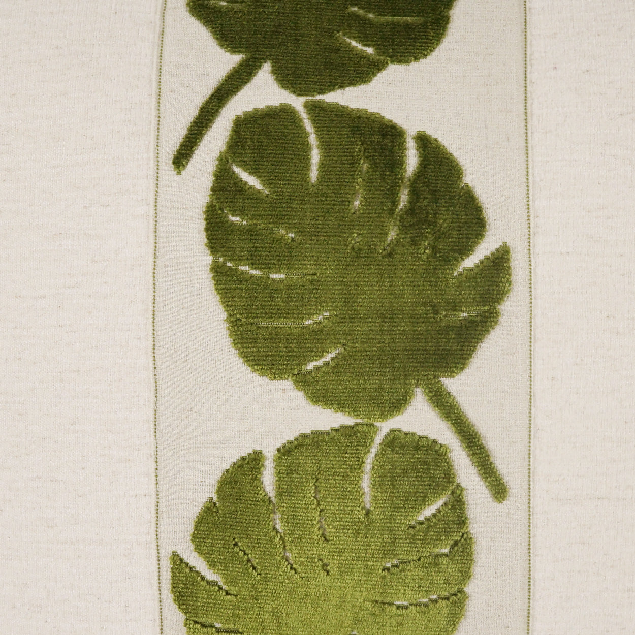 D.V. KAP HOME 24" x 24" Palm Leaf Pillow - Kiwi Floral, Band / Ribbon - 4245-K-2424