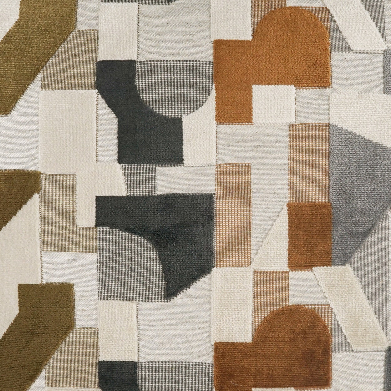 D.V. KAP HOME 4249-T-YARD Hutch Fabric - Topaz Modern, Abstract, Geometric Slate Blue, Copper - Hutch